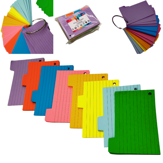 400 pack Colorful Tabbed Ruled Index cards