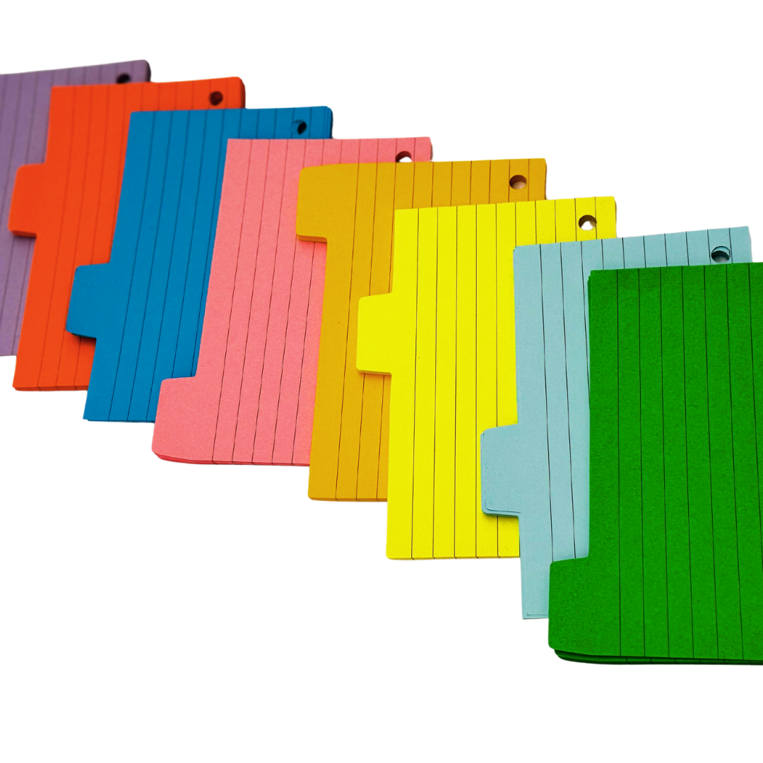 400 pack Colorful Tabbed Ruled Index cards