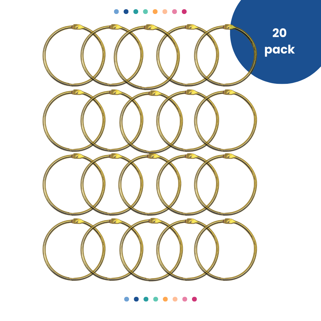 NorCal Goods - 3-inch Gold Binder Rings 20ct