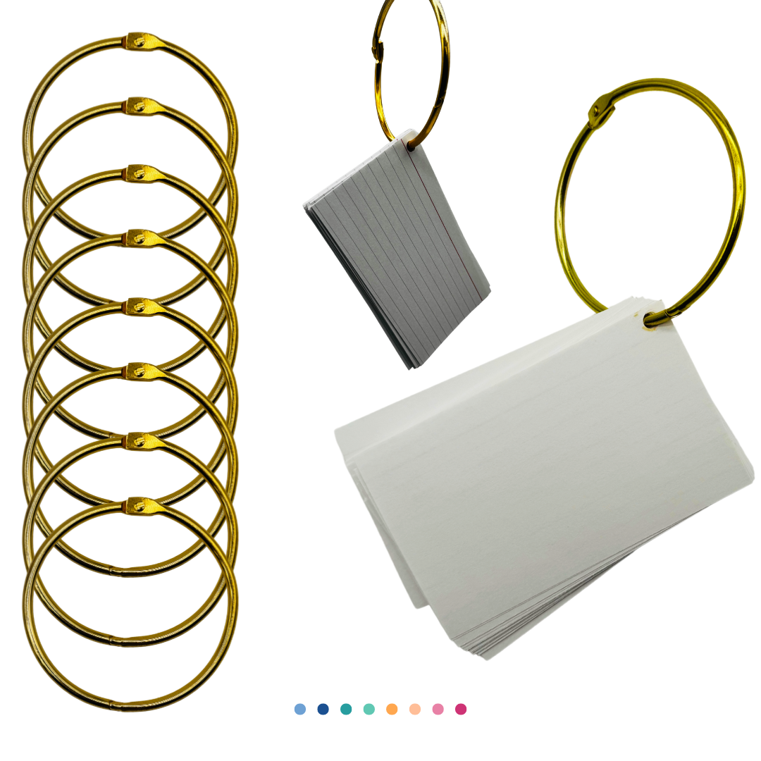 NorCal Goods 8-Pack 3" Binder Rings - Study and Organization Essential - Only $9.99! (Gold)