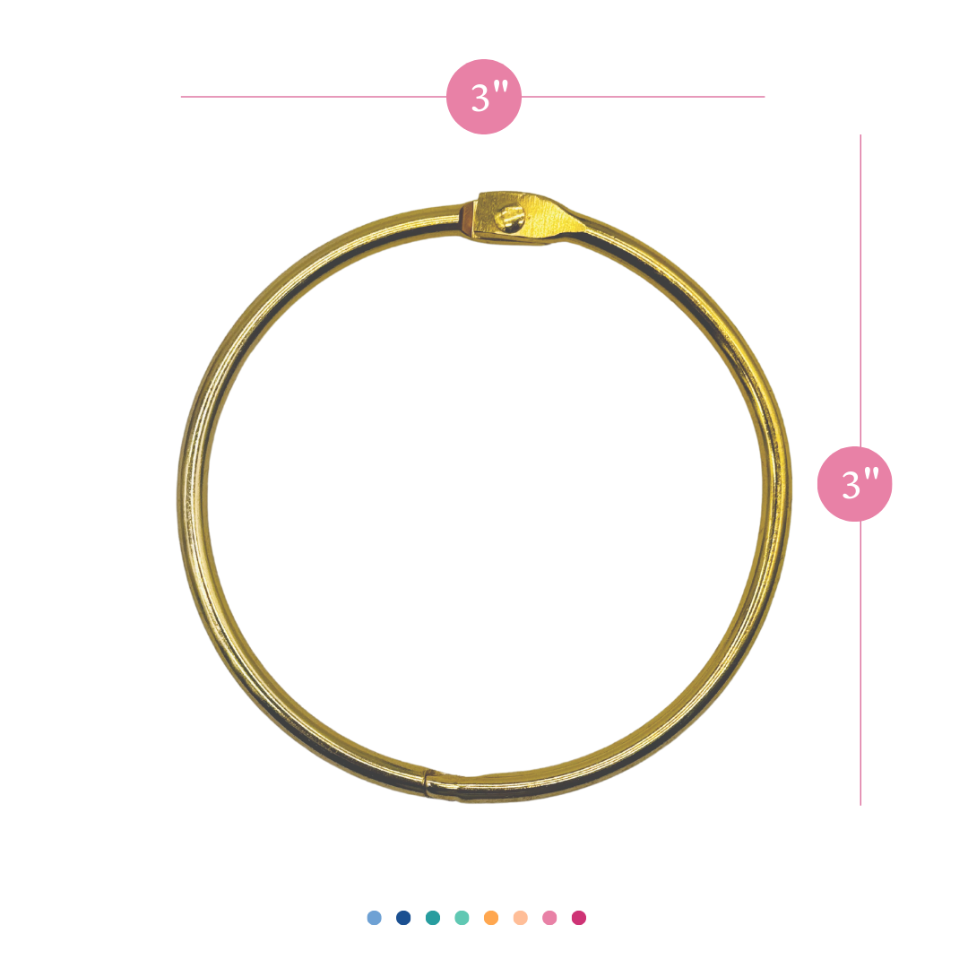 NorCal Goods - 3-inch Gold Binder Rings 20ct