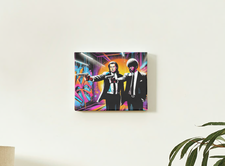 Pulp Fiction Graffiti Art Mirrored Canvas by NorCal Goods